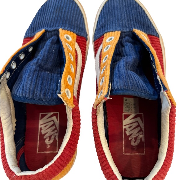 Vans Old Skool Skate Shoes Red Blue Yellow Corduroy Primary 5.5 Women’s 4 Men’s - Picture 4 of 12
